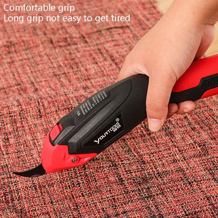 YOURTOOLS Y4005 12W Tungsten Steel Electric Scissors Clothing Leather Carpet Trimming Scissors, 1500mAh (Red), 2500mAh  (Gray), US Plug (Gray), EU Plug (Gray)