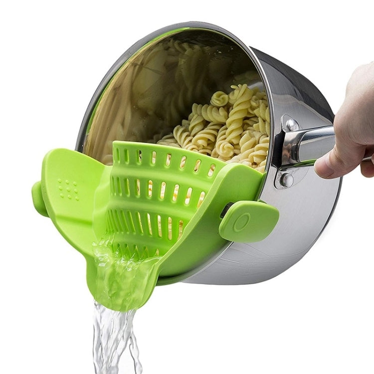 Wide Mouth Silicone Drainer Pot Side Drain To Block Fruit Noodle Strainer, Green, Red, Dark Gray, Black, Purple, Orange