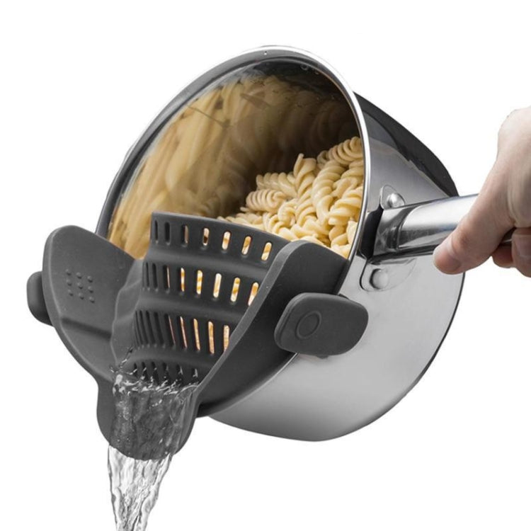 Wide Mouth Silicone Drainer Pot Side Drain To Block Fruit Noodle Strainer, Green, Red, Dark Gray, Black, Purple, Orange