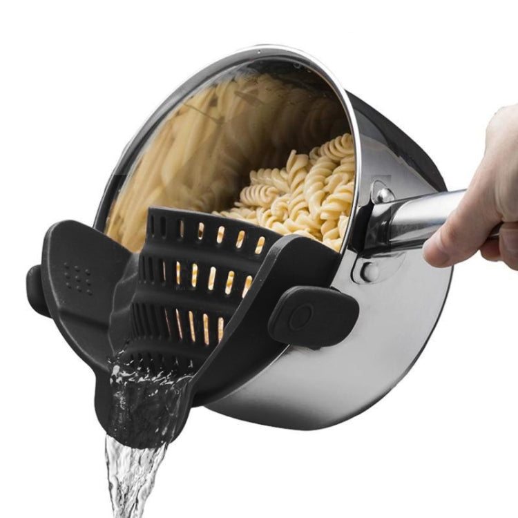 Wide Mouth Silicone Drainer Pot Side Drain To Block Fruit Noodle Strainer, Green, Red, Dark Gray, Black, Purple, Orange