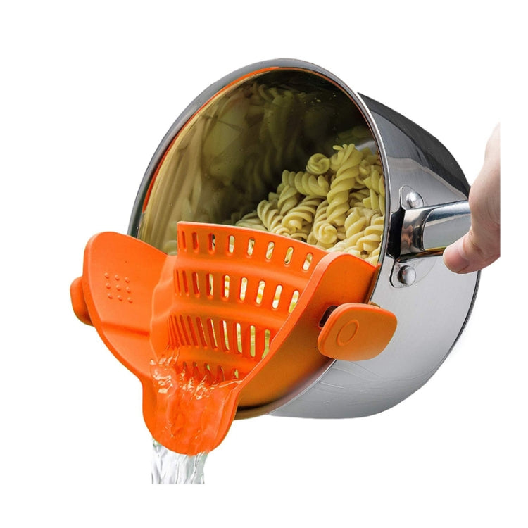 Wide Mouth Silicone Drainer Pot Side Drain To Block Fruit Noodle Strainer, Green, Red, Dark Gray, Black, Purple, Orange