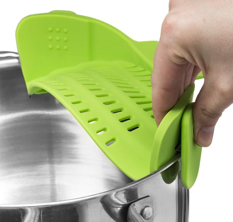 Wide Mouth Silicone Drainer Pot Side Drain To Block Fruit Noodle Strainer, Green, Red, Dark Gray, Black, Purple, Orange