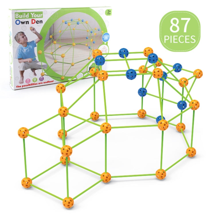 87 in 1 DIY Assembling Play House DIY Children Tent Building Toy, Style:, Without Tent Cloth, With Tent Cloth