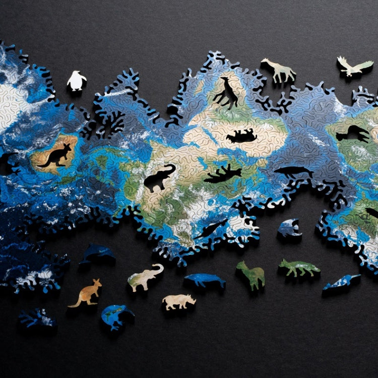 Wooden Irregular High Difficulty Puzzle Infinite Galaxy Mystery Puzzle Toy, Unlimited Earth, Unlimited Moon