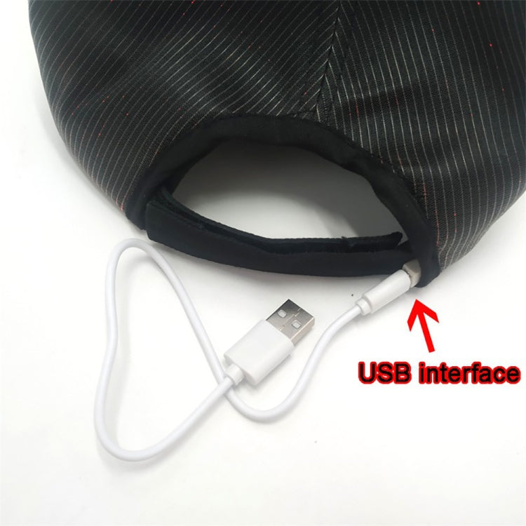 LED Fiber Optic Luminous Hat Couple Luminous Hat Outdoor Luminous Cap Performance Hat, White Colorful Light, Black Colorful Light