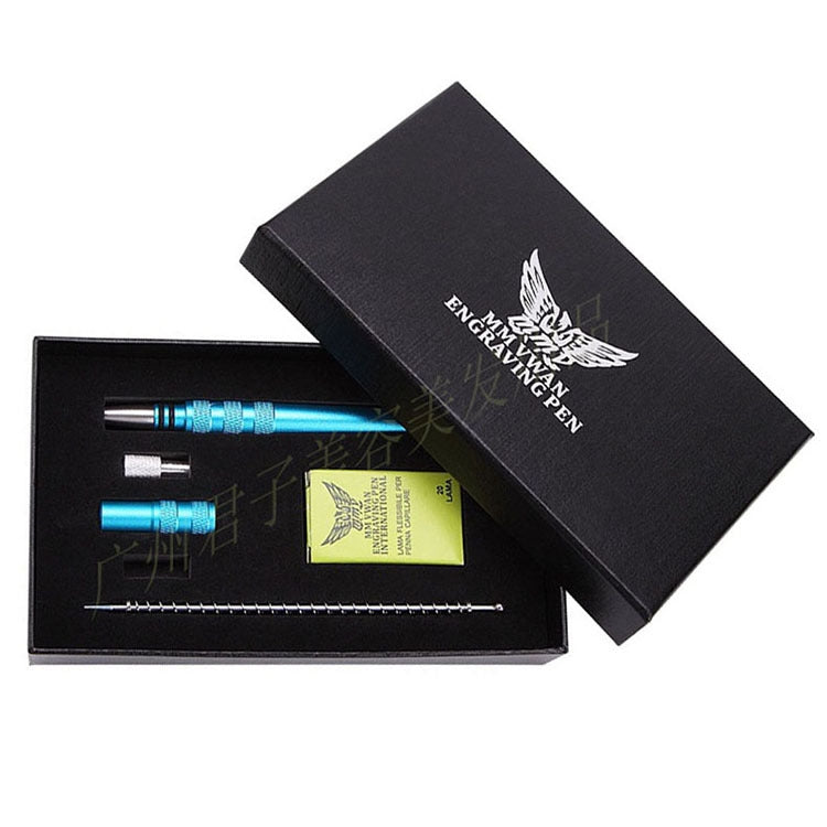 MM VWAN Magic Hairdressing Eyebrow Trimming Engraving Pen Scoring Stainless Steel Razor, Golden, Red, Silver, Blue