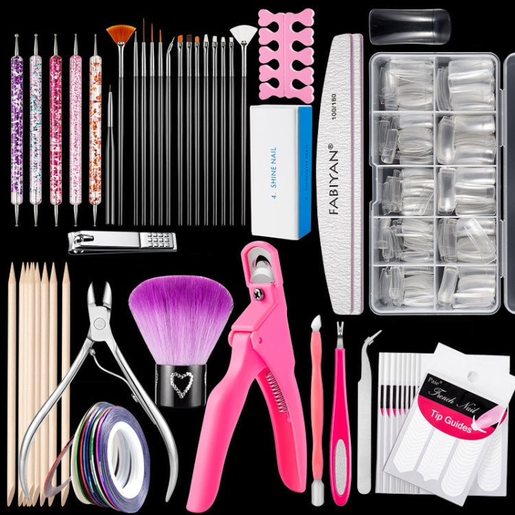 FABIYAN Nail Brush Nail Piece Set Nail Art Polishing Supplies Set, Natural Semi-sticked Small Set, Transparent Semi-sticked Small Set, Natural Full-sticked Small Set, Transparent Full-sticked Small Set, Natural Small Set, Transparent Small Set         ...