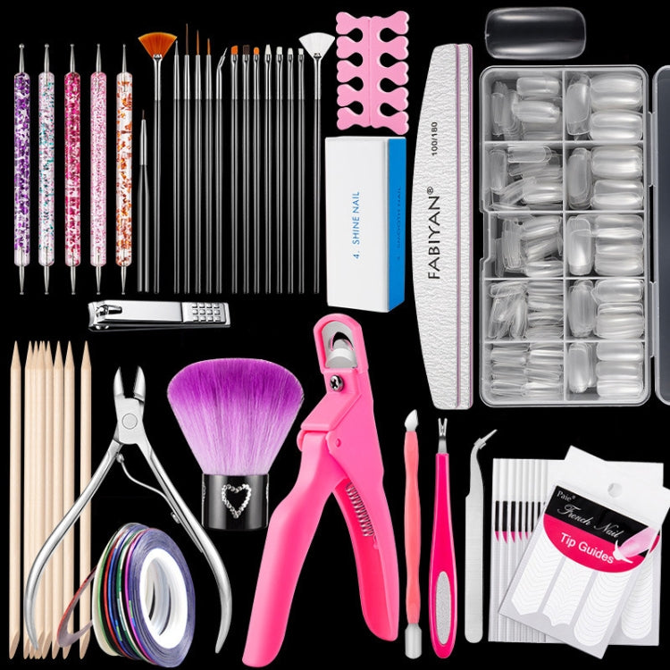 FABIYAN Nail Brush Nail Piece Set Nail Art Polishing Supplies Set, Natural Semi-sticked Small Set, Transparent Semi-sticked Small Set, Natural Full-sticked Small Set, Transparent Full-sticked Small Set, Natural Small Set, Transparent Small Set         ...