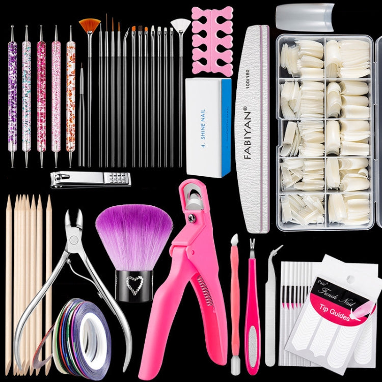 FABIYAN Nail Brush Nail Piece Set Nail Art Polishing Supplies Set, Natural Semi-sticked Small Set, Transparent Semi-sticked Small Set, Natural Full-sticked Small Set, Transparent Full-sticked Small Set, Natural Small Set, Transparent Small Set         ...