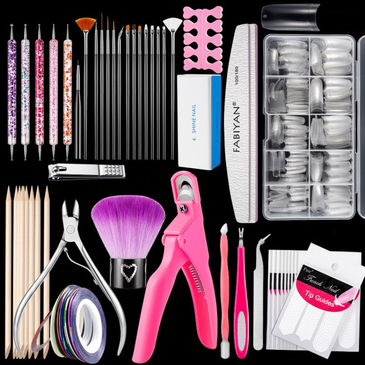 FABIYAN Nail Brush Nail Piece Set Nail Art Polishing Supplies Set, Natural Semi-sticked Small Set, Transparent Semi-sticked Small Set, Natural Full-sticked Small Set, Transparent Full-sticked Small Set, Natural Small Set, Transparent Small Set         ...