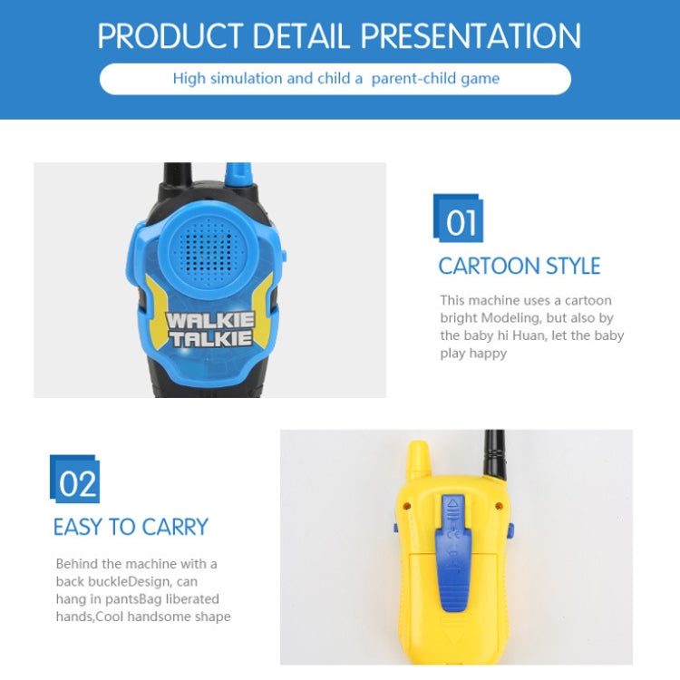 1 Pair Intelligent Wireless Call Walkie-Talkie Remote Dialogue Interactive Children Toys, 1 Pair Yellow, 1 Pair Blue