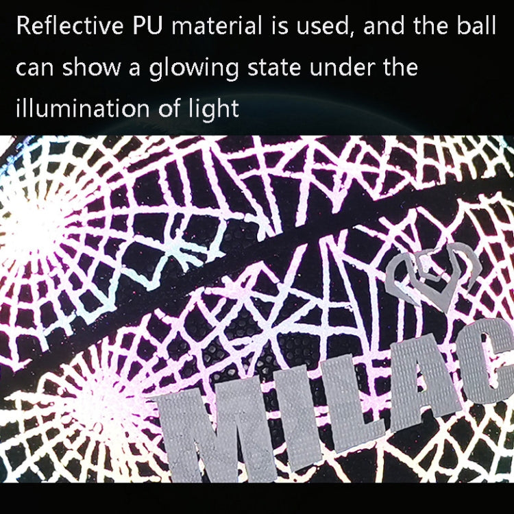 MILACHIC Number 7 Rainbow Reflective Cool Basketball, Stripe 6734, Spider Pattern 6735, Gray 6736