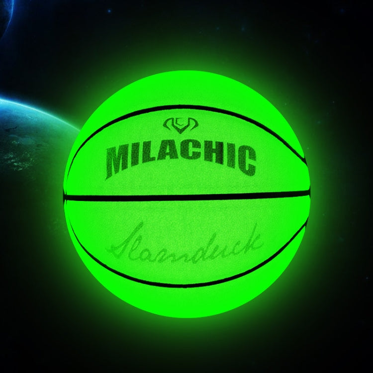 MILACHIC Number 7 Fluorescent Green Holographic Reflective Basketball, Fluorescent Green