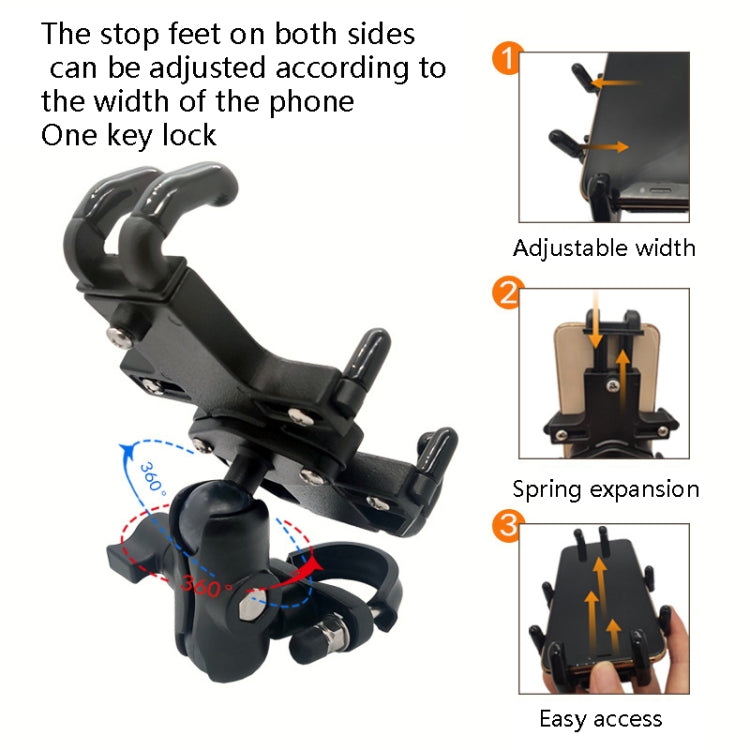 N-STAR NJN002 Motorcycle Metal Aluminum Alloy Universal Anti-Theft Mobile Phone Bracket, NJN002(T-shaped Ball Head Installation)