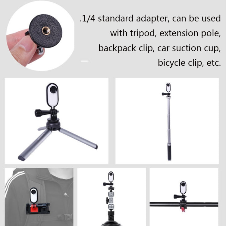 Sunnylife TY-Q9266 Mount Bracket Stabilizer Bicycle Clip with Screw for DJI, Insta360, GoPro and Other Action Cameras, Camera Frame Adapter, Backpack Clip, Tripod
