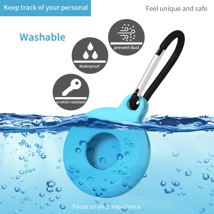 4pcs Round Shape Shockproof Anti-scratch Silicone Protective Case with Carabiner for Airtag 2nd Gen / AirTag 1st Gen