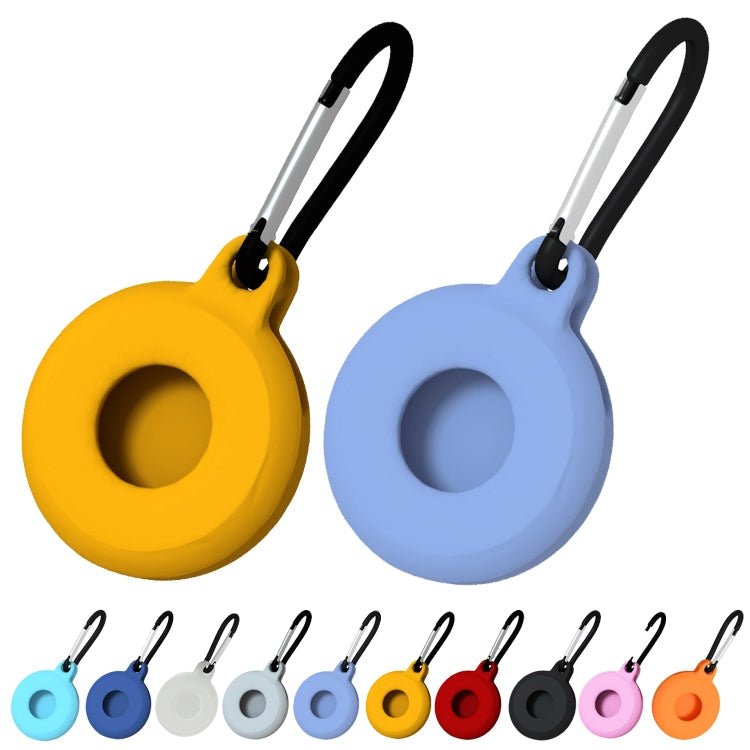 4pcs Round Shape Shockproof Anti-scratch Silicone Protective Case with Carabiner for Airtag 2nd Gen / AirTag 1st Gen
