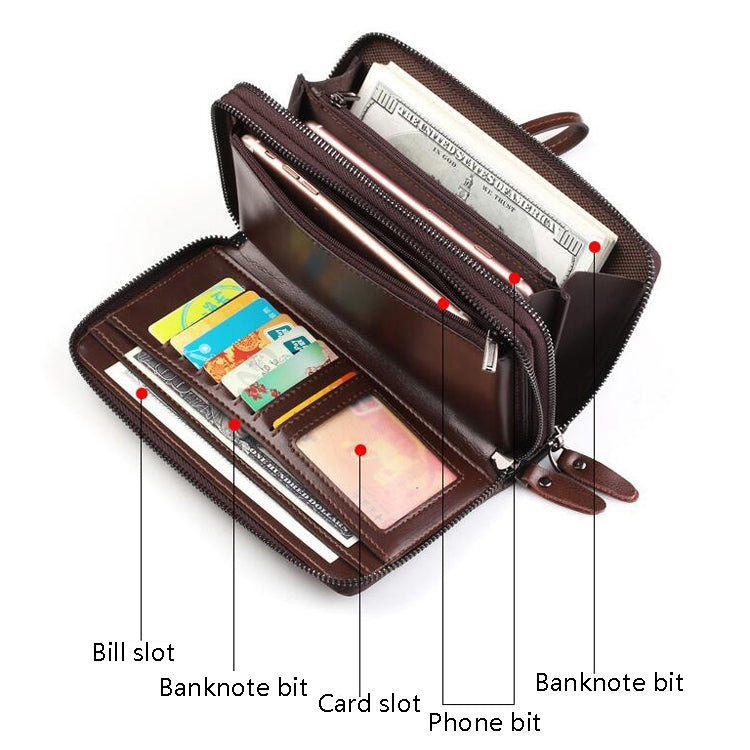 WEIXIER W88  Handbags Men Pu Hand Tested Handbags Multi-Function Wallet, Black, Brown