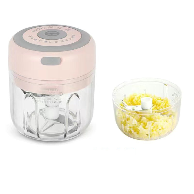 ZM-14 Household Mini Wireless Electric Garlic Masher, White 100ml, Green 100ml, Pink 100ml, High Cup White 250ml, High Cup Green 250ml, High Cup Pink 250ml, White Glass 300ml, Green Glass 300ml, Pink Glass 300ml, White High Cup 250ml + Small Cup 100ml ...