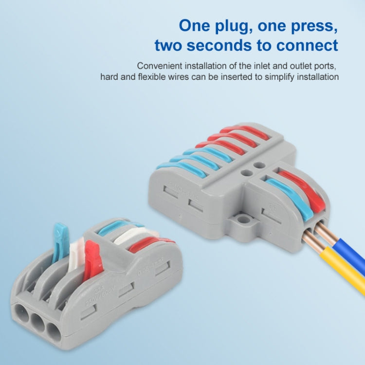 SPL-2 2 In 3 Out Colorful Quick Line Terminal Multi-Function Dismantling Wire Connection Terminal, SPL-2 2 In 3 Out, SPL-3 3 In 3 Out, SPL-42 2 In 4 Out, SPL-62 2 In 6 Out, SPL-63 3 In 6 Out, SPL-93 3 In 9 Out, LT-624 2 In 4 Out, LT-626 2 In 6 Out     ...