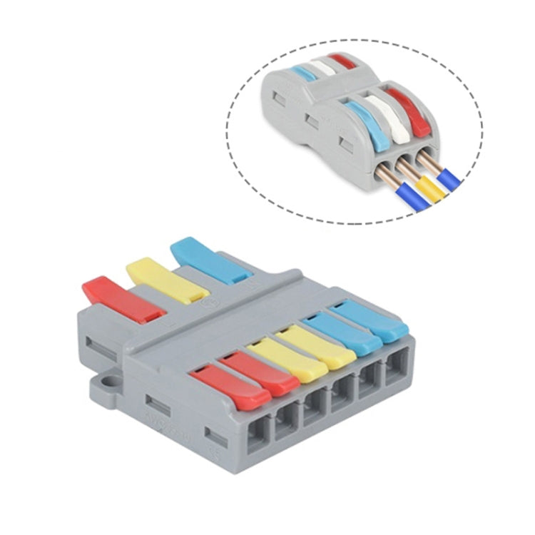 SPL-2 2 In 3 Out Colorful Quick Line Terminal Multi-Function Dismantling Wire Connection Terminal, SPL-2 2 In 3 Out, SPL-3 3 In 3 Out, SPL-42 2 In 4 Out, SPL-62 2 In 6 Out, SPL-63 3 In 6 Out, SPL-93 3 In 9 Out, LT-624 2 In 4 Out, LT-626 2 In 6 Out     ...