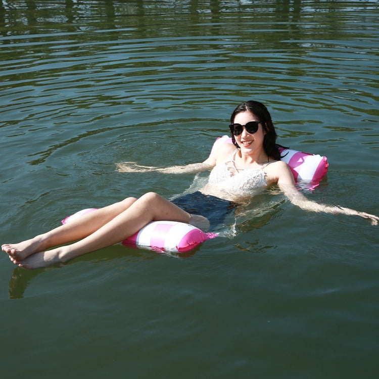PVC Inflatable Hammock Adult Swimming Floating Row, Size: 120 x 70cm, Light Blue Striped, Rose Red Striped, Yellow Stripe, Green Striped, Orange Striped, Dark Blue Striped, Yellow + Blue, Green + Blue