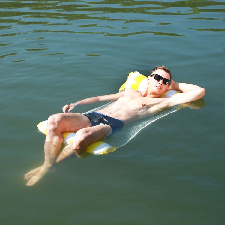 PVC Inflatable Hammock Adult Swimming Floating Row, Size: 120 x 70cm, Light Blue Striped, Rose Red Striped, Yellow Stripe, Green Striped, Orange Striped, Dark Blue Striped, Yellow + Blue, Green + Blue