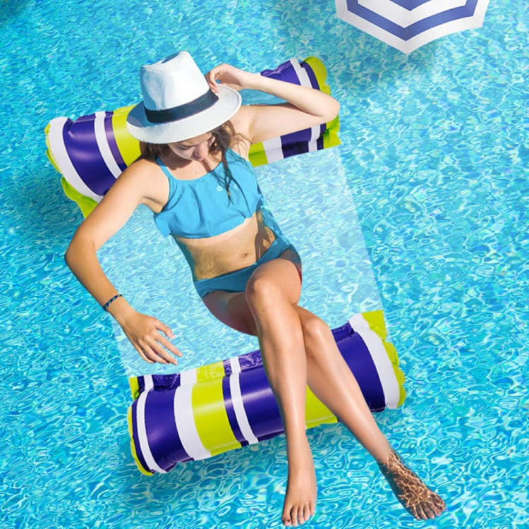 PVC Inflatable Hammock Adult Swimming Floating Row, Size: 120 x 70cm, Light Blue Striped, Rose Red Striped, Yellow Stripe, Green Striped, Orange Striped, Dark Blue Striped, Yellow + Blue, Green + Blue