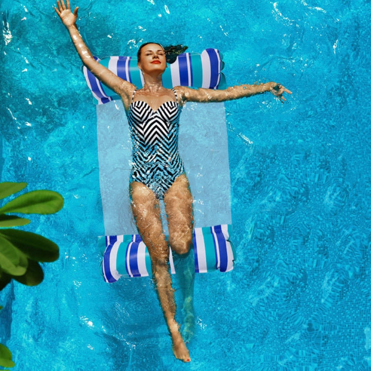 PVC Inflatable Hammock Adult Swimming Floating Row, Size: 120 x 70cm, Light Blue Striped, Rose Red Striped, Yellow Stripe, Green Striped, Orange Striped, Dark Blue Striped, Yellow + Blue, Green + Blue