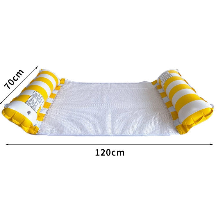 PVC Inflatable Hammock Adult Swimming Floating Row, Size: 120 x 70cm, Light Blue Striped, Rose Red Striped, Yellow Stripe, Green Striped, Orange Striped, Dark Blue Striped, Yellow + Blue, Green + Blue
