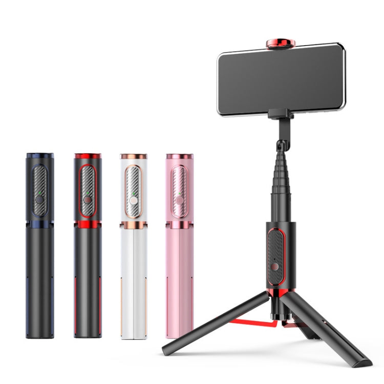 Bluetooth Selfie Stick with Tripod Multi-function Gimbal Mobile Phone Fill Light Live Support, Passion Red, Black, Girl Powder, White Gold