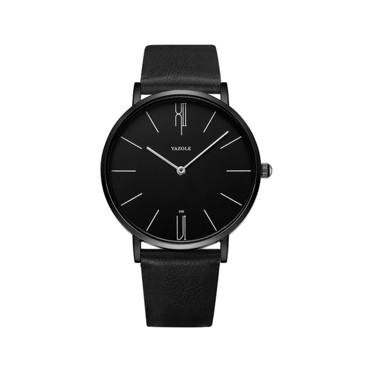 YAZOLE 506 Simple Large Scale Dial Men Business Quartz Watch, Silver Shell Black Tray Black Belt, Silver Shell White Tray Black Belt, Silver Shell Black Tray Brown Belt, Silver Shell White Tray Brown Belt, Black Shell Black Tray Black Belt             ...