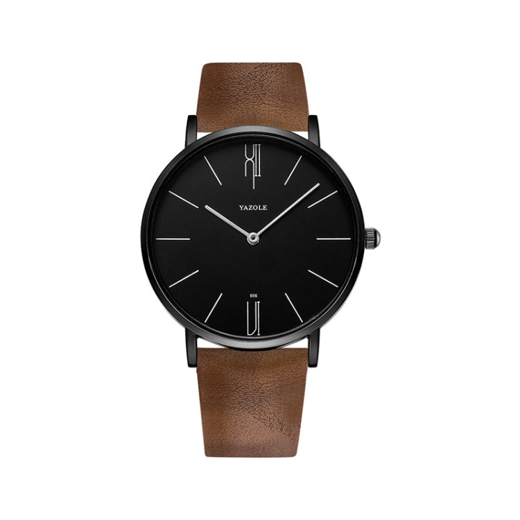 YAZOLE 506 Simple Large Scale Dial Men Business Quartz Watch, Silver Shell Black Tray Black Belt, Silver Shell White Tray Black Belt, Silver Shell Black Tray Brown Belt, Silver Shell White Tray Brown Belt, Black Shell Black Tray Black Belt             ...
