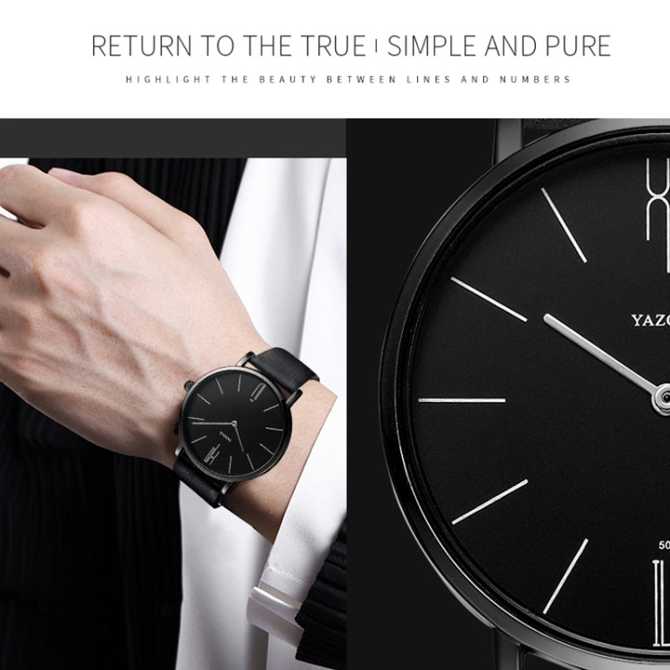 YAZOLE 506 Simple Large Scale Dial Men Business Quartz Watch, Silver Shell Black Tray Black Belt, Silver Shell White Tray Black Belt, Silver Shell Black Tray Brown Belt, Silver Shell White Tray Brown Belt, Black Shell Black Tray Black Belt             ...