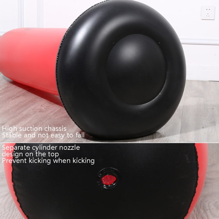 Thickened Fitness Adult Children Vertical Inflatable Non-Tumbler Boxing Column Inflatable Venting Angry Boxing Sandbag, 1.6m Red, 1.6m Black