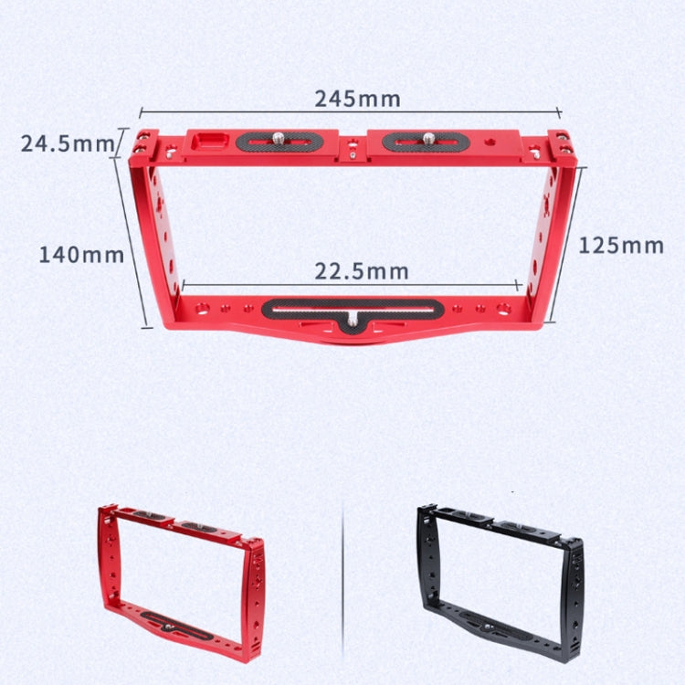 Diving Dual Handheld Grip Bracket Stabilizer Extension Phone Clamp Camera Rig Cage Underwater Case for GoPro HERO9 /8 /7, Red, Black, Red Bracket + Shutter, Black Bracket + Shutter