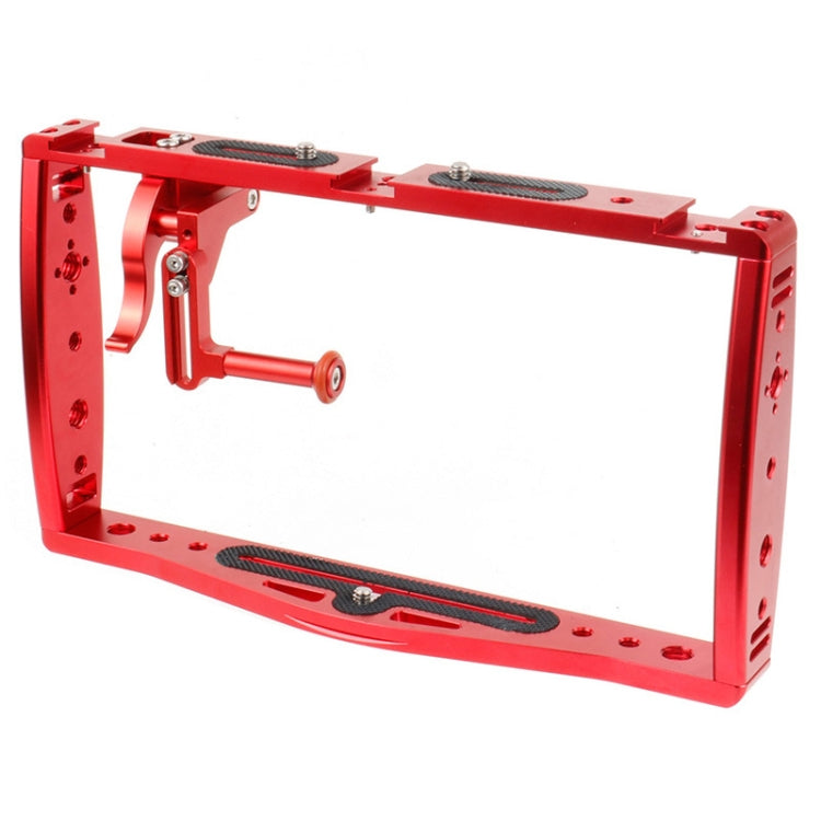 Diving Dual Handheld Grip Bracket Stabilizer Extension Phone Clamp Camera Rig Cage Underwater Case for GoPro HERO9 /8 /7, Red, Black, Red Bracket + Shutter, Black Bracket + Shutter