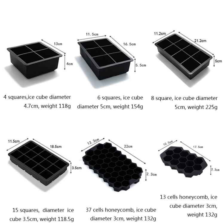 Bar Whiskey Silicone Ice Tray Mold, 6 Grid Square Cover, 8 Grid Square Cover, 4 Grid Skull, 4 Square Cover, 37 Grid Honeycomb Cover, 13 Grid Honeycomb Cover, 15 Grid Square Cover, Rabbit Funnel
