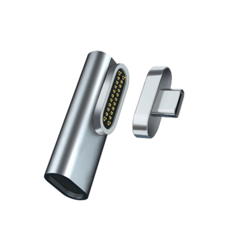 20 Pin Elbow Magnetic USB-C / Type-C Adapter Support Charging and 4K Video Transferring, Silver, Gray, Black