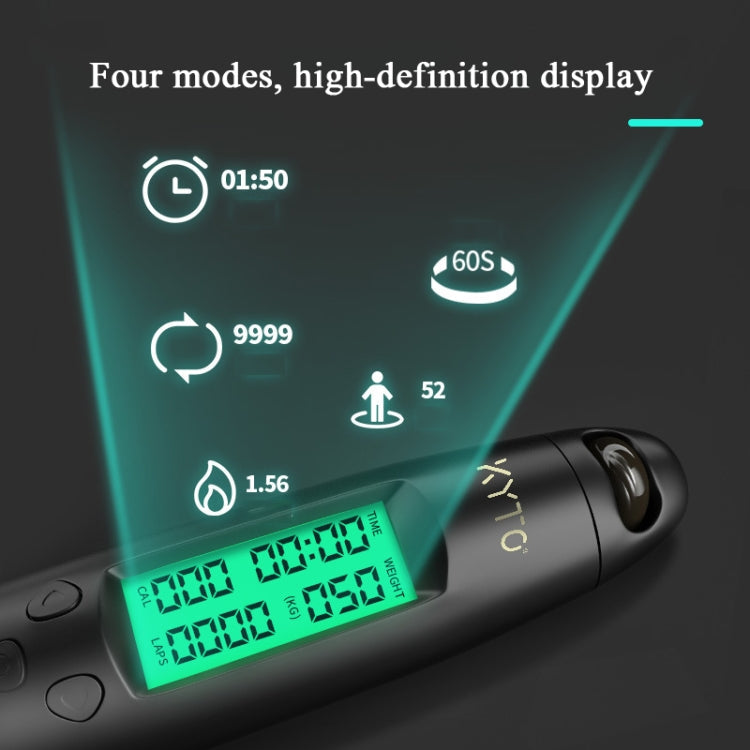KYTO 5069 Cordless / Roped Dual-Purpose Skipping Rope Counting Timing Charging Intelligent Test Student Competition Skipping Rope, Cordless / Corded Dual-Use