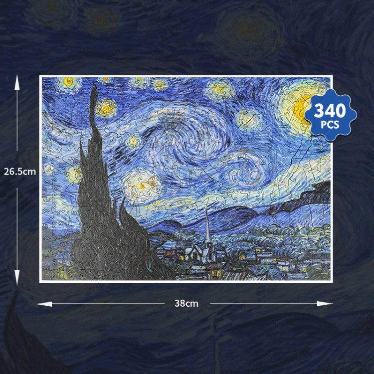 Irregular Wooden Puzzle Adult High Difficulty Creative Gift, The Starry Night