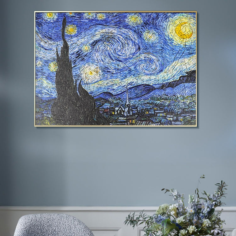 Irregular Wooden Puzzle Adult High Difficulty Creative Gift, The Starry Night
