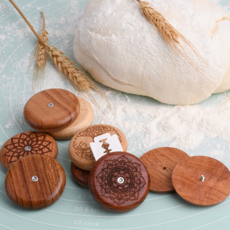 Bread Baguette Round Knife Wooden Double-Sided Bread Trimming Knife With 5 Blades, Beech, Flower Pear Wood, Pattern 1 Flower Pear Wood, Pattern 2 Flower Pear Wood, Pattern 3 Flower Pear Wood, Pattern 4 Flower Pear Wood, Pattern 5 Flower Pear Wood      ...