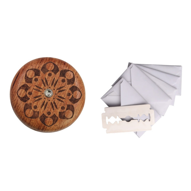 Bread Baguette Round Knife Wooden Double-Sided Bread Trimming Knife With 5 Blades, Beech, Flower Pear Wood, Pattern 1 Flower Pear Wood, Pattern 2 Flower Pear Wood, Pattern 3 Flower Pear Wood, Pattern 4 Flower Pear Wood, Pattern 5 Flower Pear Wood      ...