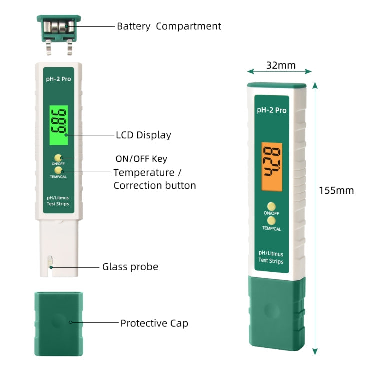 PH-2 Pro Litmus Tester Litmus Test Paper Color Change PH Meter Water Quality Meter