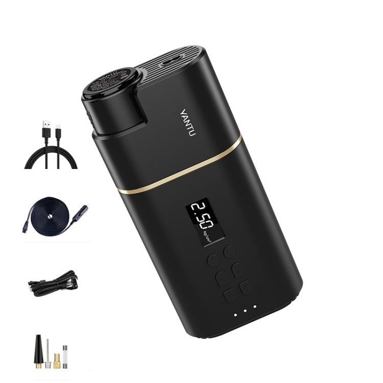 YANTU A31 Car Smart Digital Display Air Pump Electric Portable Tire Pump, Specification：, A31 Wireless Version Black