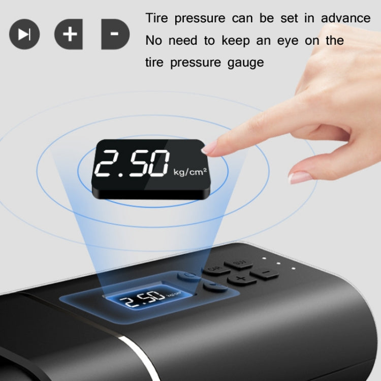 YANTU A31 Car Smart Digital Display Air Pump Electric Portable Tire Pump, Specification：, A31 Wireless Version Black