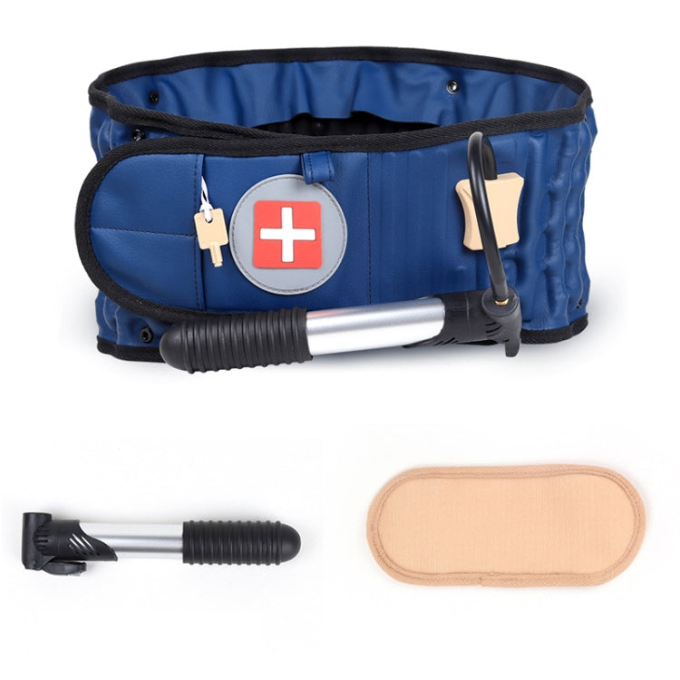 Lumbar Spine Inflated Traction Belt Lumbar Disc Pneumatic Waist Protective Belt, Deep Blue