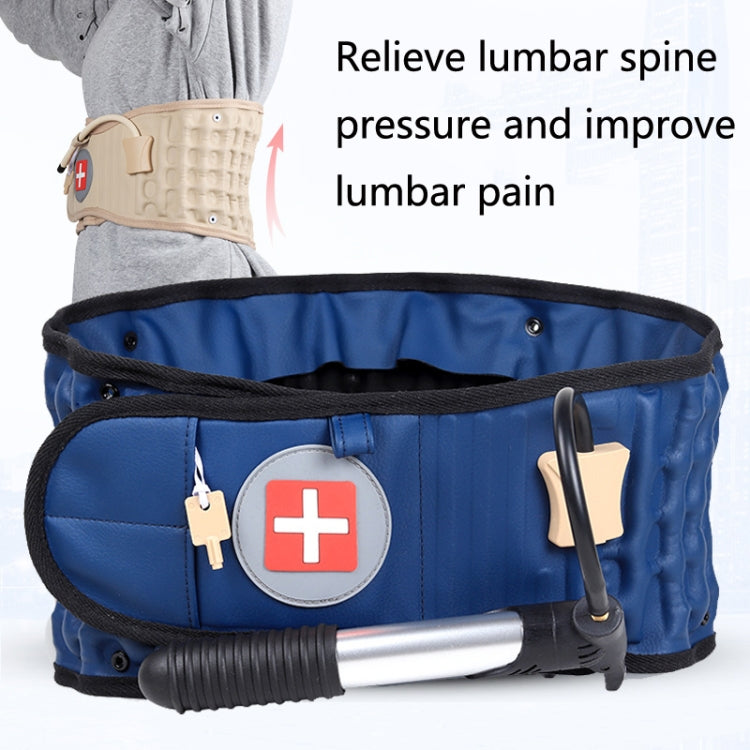 Lumbar Spine Inflated Traction Belt Lumbar Disc Pneumatic Waist Protective Belt, Deep Blue