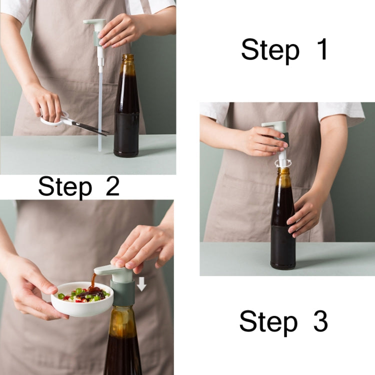 Oyster Sauce Bottle Nozzle Pump Head Household Fuel Bottle Squeezer, Large (Blue)